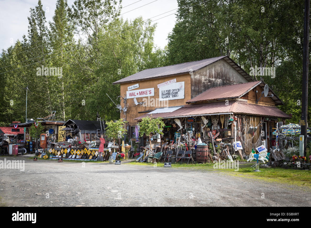Magasin général et bureau de poste, Alaska, USA, Amérique du Nord. Banque D'Images