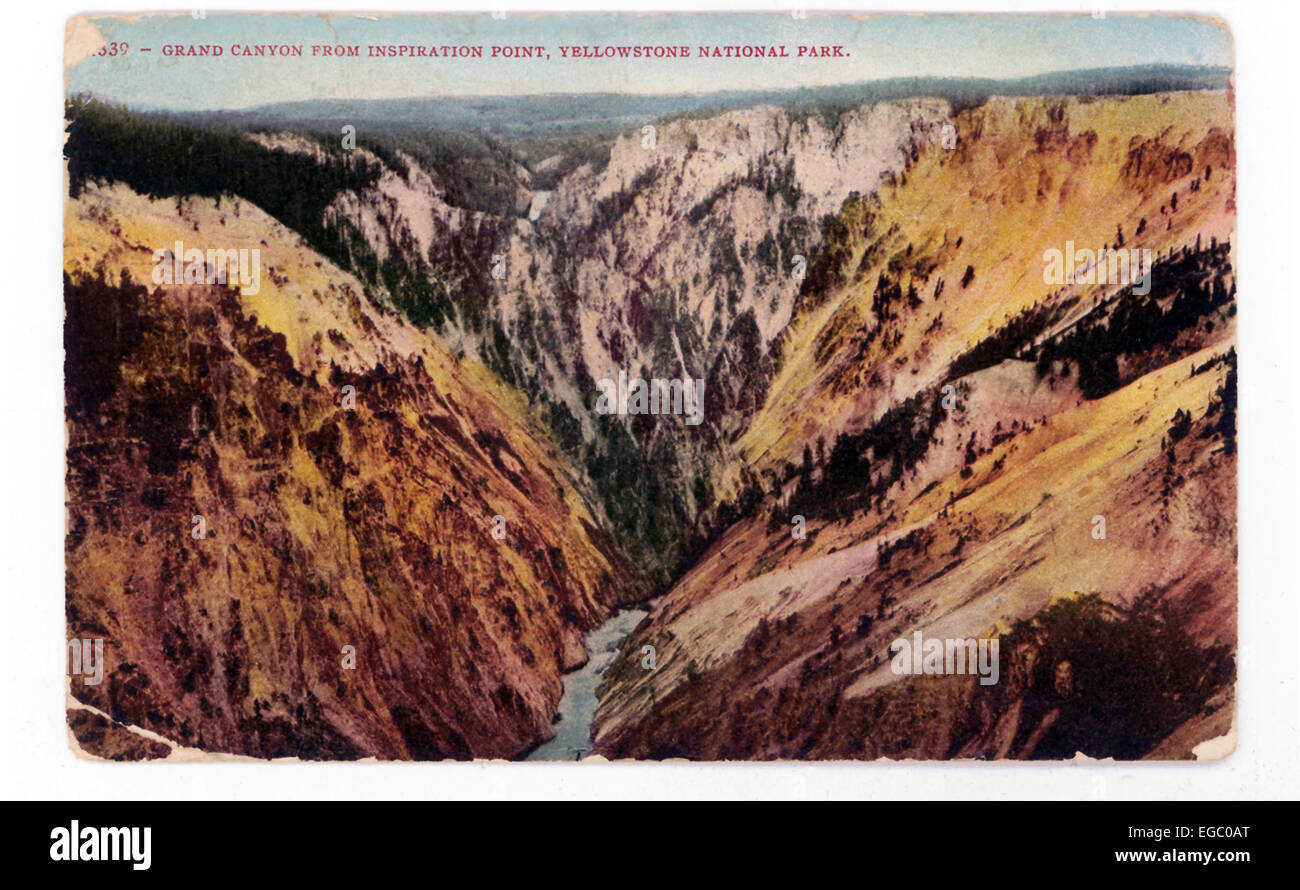 1930 Cette Carte Postale Montre Le Grand Canyon A Yellowstone National Park D Inspiration Point Le Grand Canyon Est En Arizona Dans Le Sud Ouest Des Etats Unis Le Grand Canyon National Park Est Le