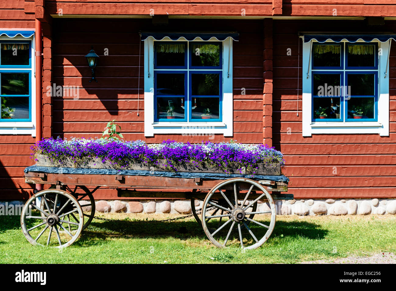 Détail de façade d'Acurblads Hotell Gästgiveri (guesthouse) Spa à Tallberg, dalarna, Suède Banque D'Images