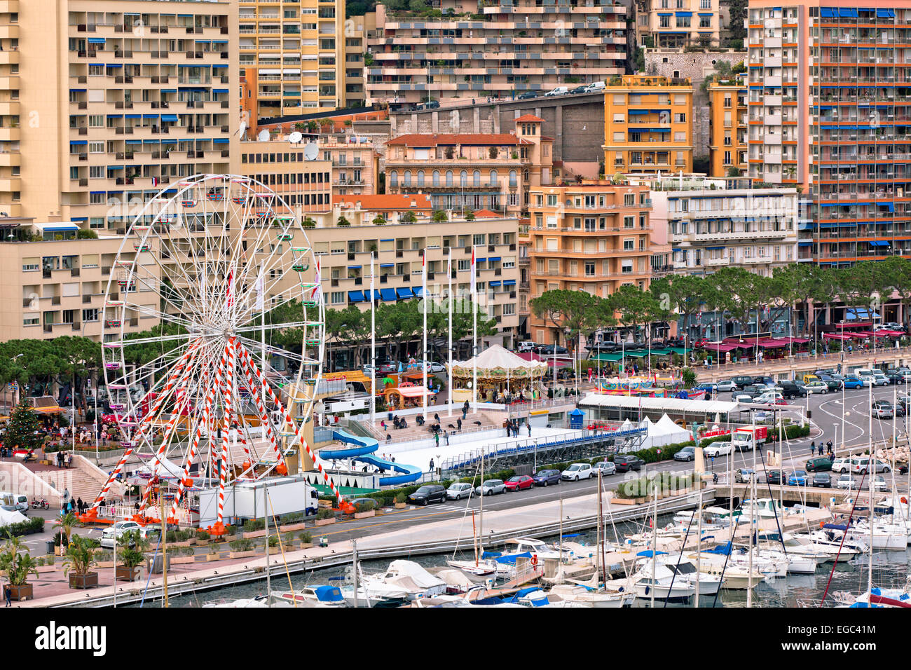 Le port de Monaco, Monte Carlo, vue. Plan horizontal Banque D'Images