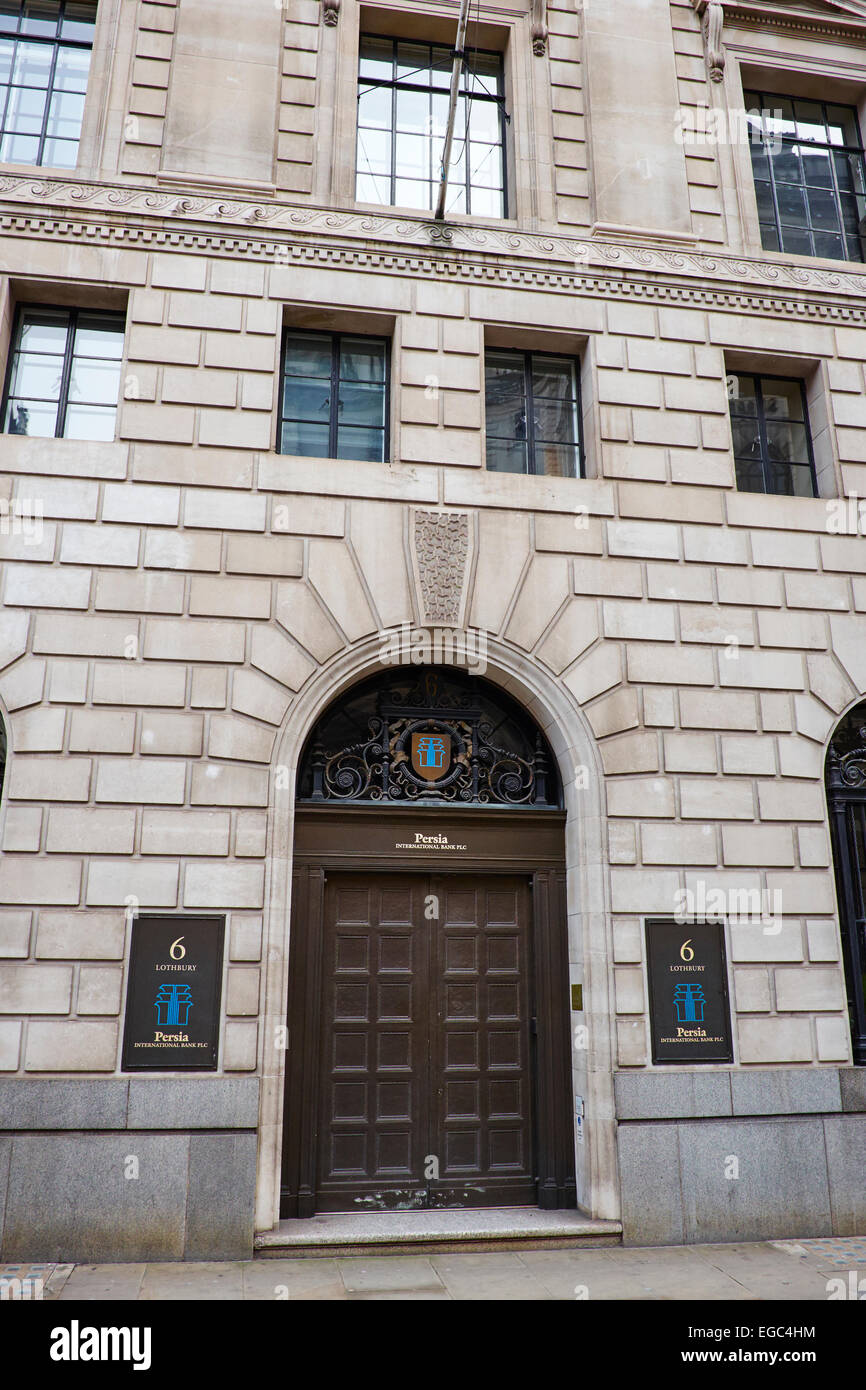 Perse International Bank Lothbury Ville de London UK Banque D'Images