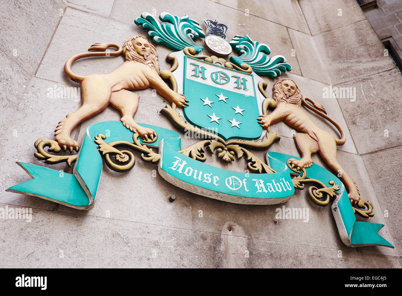 Armoiries ou blason de la Habib Bank AG Zurich Moorgate Ville de London UK Banque D'Images