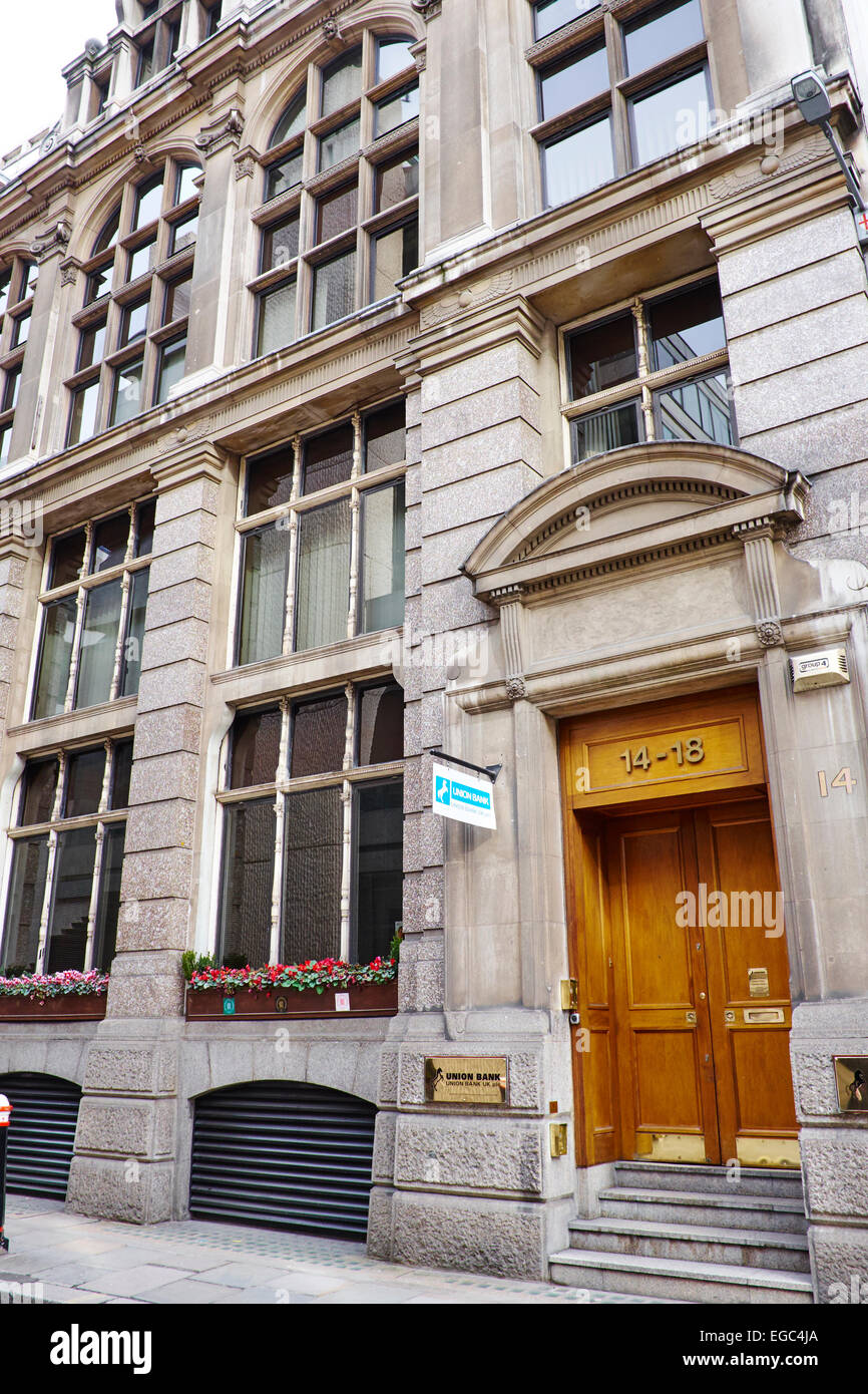 Copthall Avenue Union Bank London UK Banque D'Images
