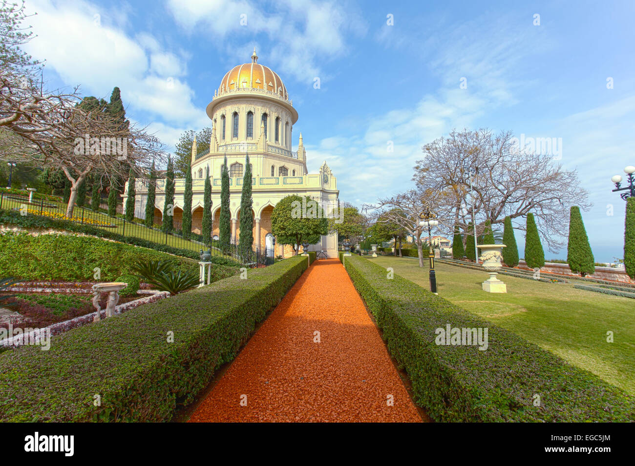 Une belle photo de les jardins de Bahai à Haïfa en Israël. Banque D'Images