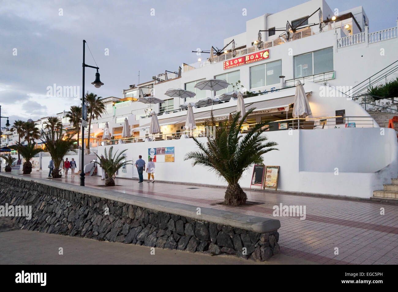 Promenade de Los Christianos à Playa de las Americas, Tenerife, Espagne.Canaries, Espagne, Europe, Banque D'Images