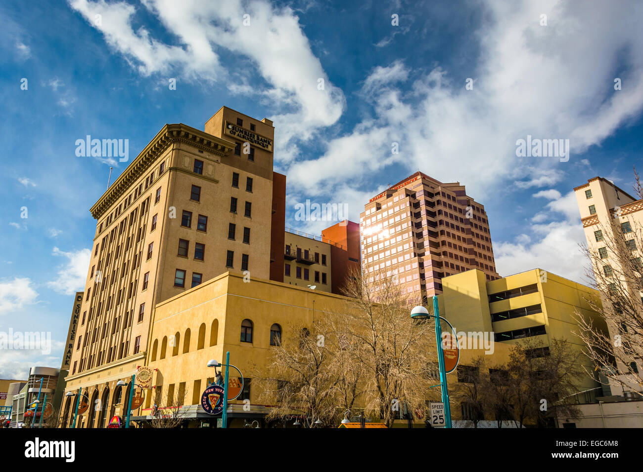 Édifices du centre-ville d'Albuquerque, Nouveau Mexique. Banque D'Images