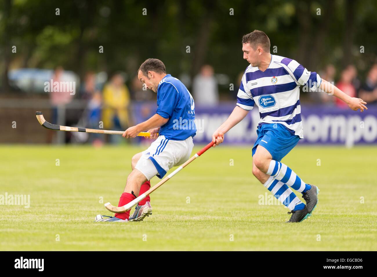 Newtonmore Kyles v Athletic dans la finale de la Coupe 2014 MacAulay a joué à Mossfield, Oban. Newtonmore a gagné. Banque D'Images