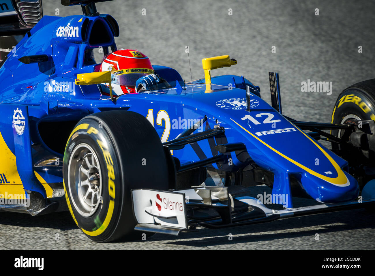 Montmelo, Catalogne, Espagne. Feb 22, 2015. FELIPE NASR (BRA) entraîne une Sauber pendant 04 jours d'avant-saison de Formule 1 essais au Circuit de Catalunya de Barcelone : Crédit Matthias Rickenbach/ZUMA/ZUMAPRESS.com/Alamy fil Live News Banque D'Images