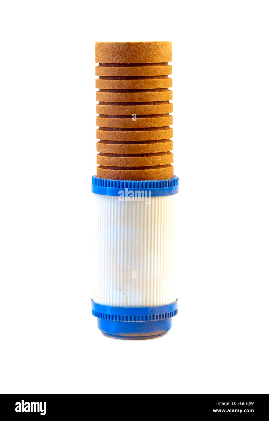 Filtre à eau utilisée à la maison de l'eau potable isolated Banque D'Images