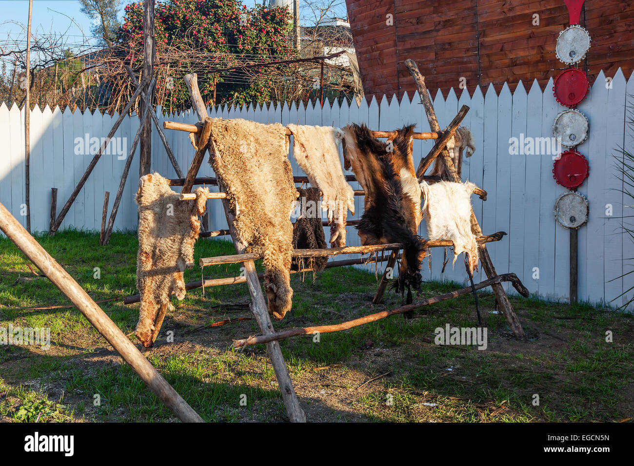 Priscos, Portugal. Plus grande crèche vivante en Europe. La reconstitution du camp militaire romain. Voir plus d'informations Banque D'Images