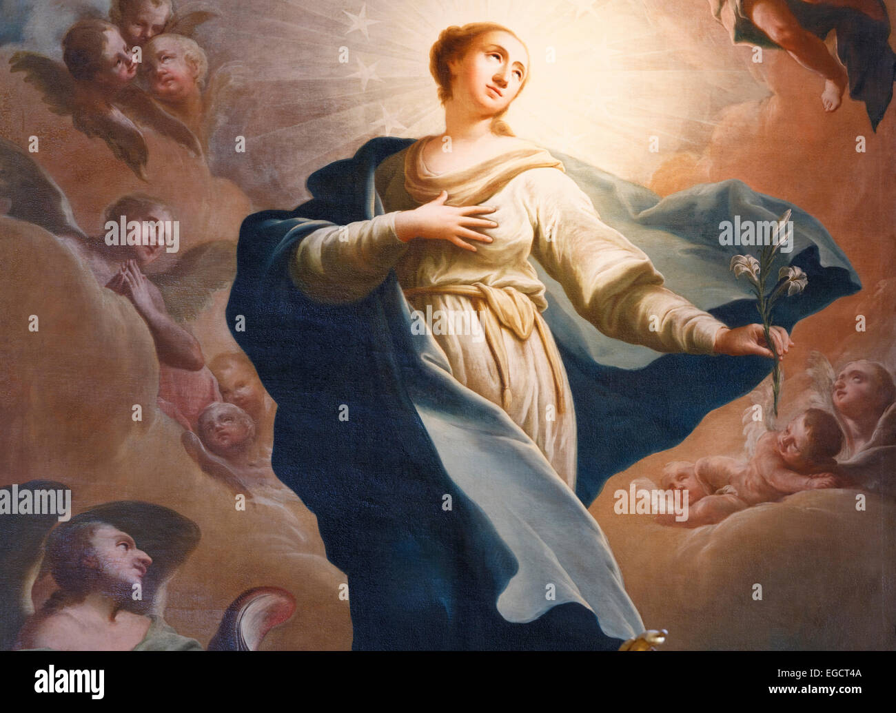 Peinture 'Immaculée Conception" dans l'autel, Basilique église de pèlerinage Maria Loretto, Loretto, Le Nord de Burgenland Banque D'Images