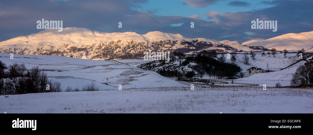 Snowscene Kingussie, Highland, Ecosse, Royaume-Uni Banque D'Images