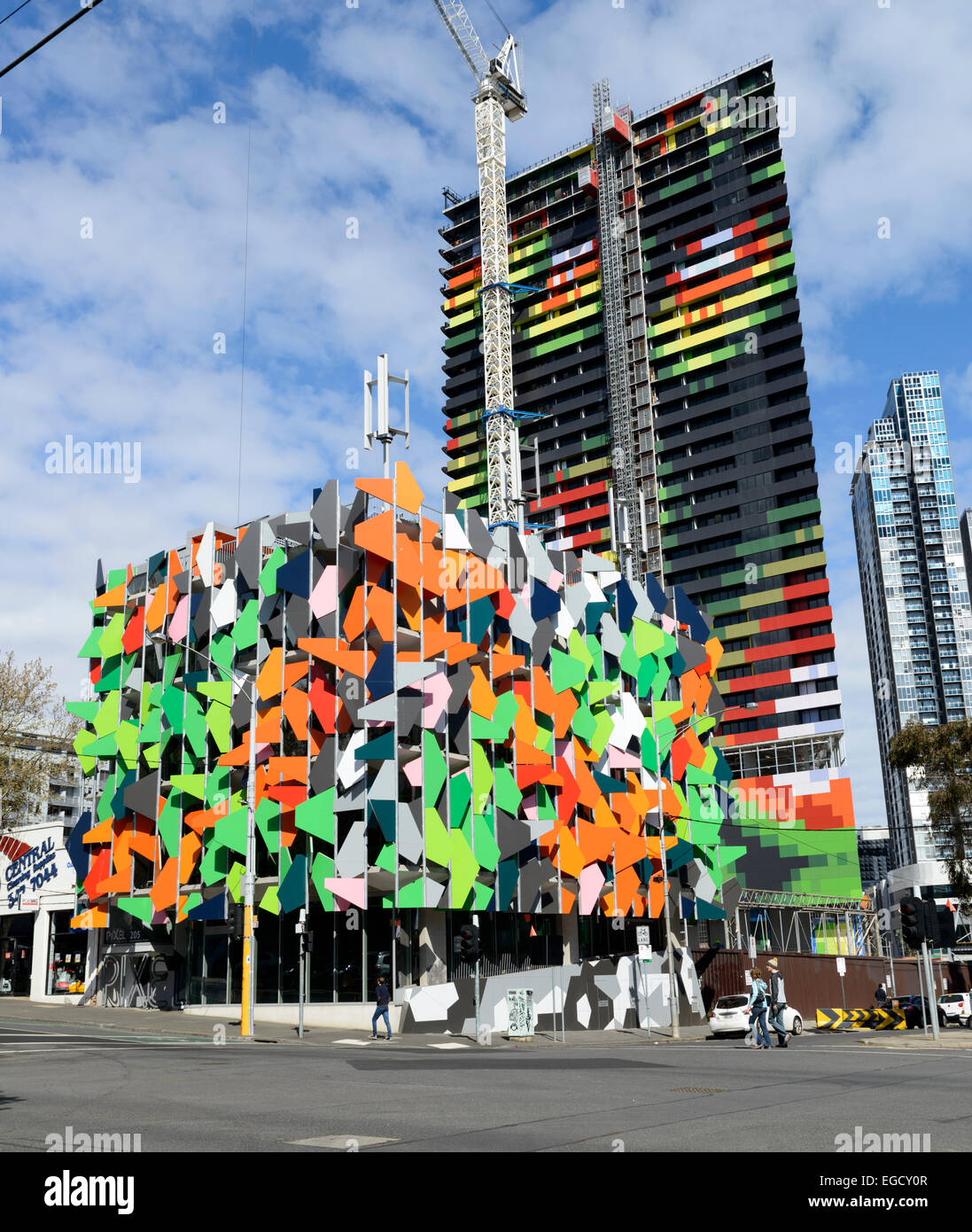 Très colorées, les bâtiments modernes - futuriste peut-être ? La plus proche est connu comme le pixel Photo Stock - Alamy