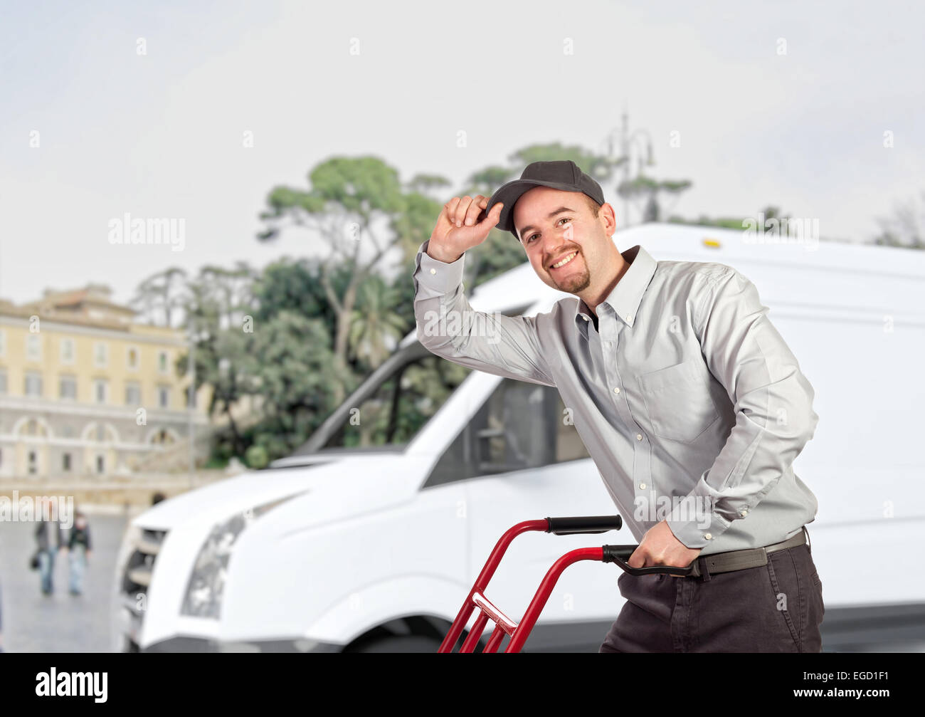 Portrait of caucasian man on white background Banque D'Images