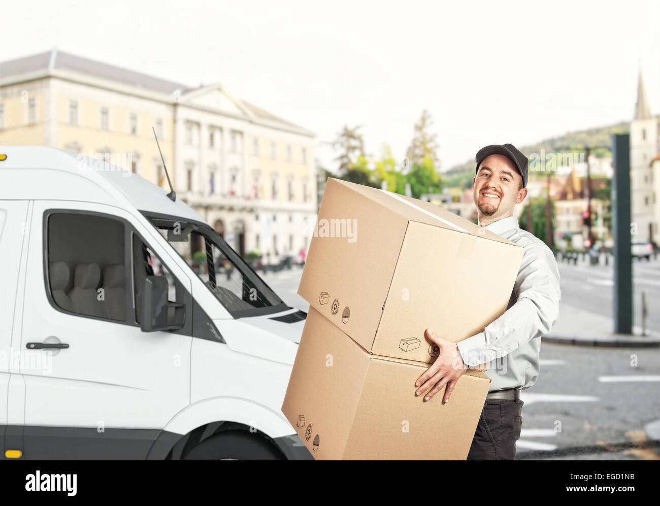 Portrait of caucasian man on white background Banque D'Images