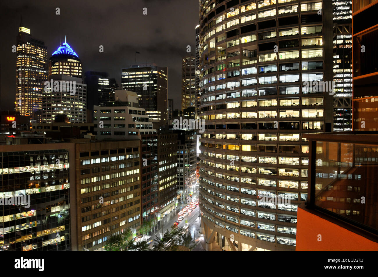 Scène de nuit de George Street, Sydney, Australie Banque D'Images