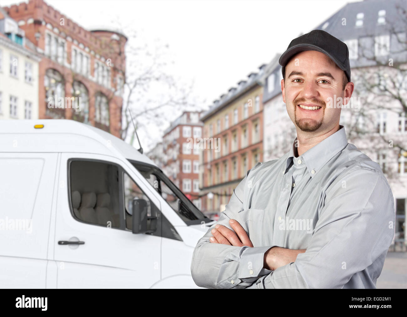 Portrait of caucasian man on white background Banque D'Images