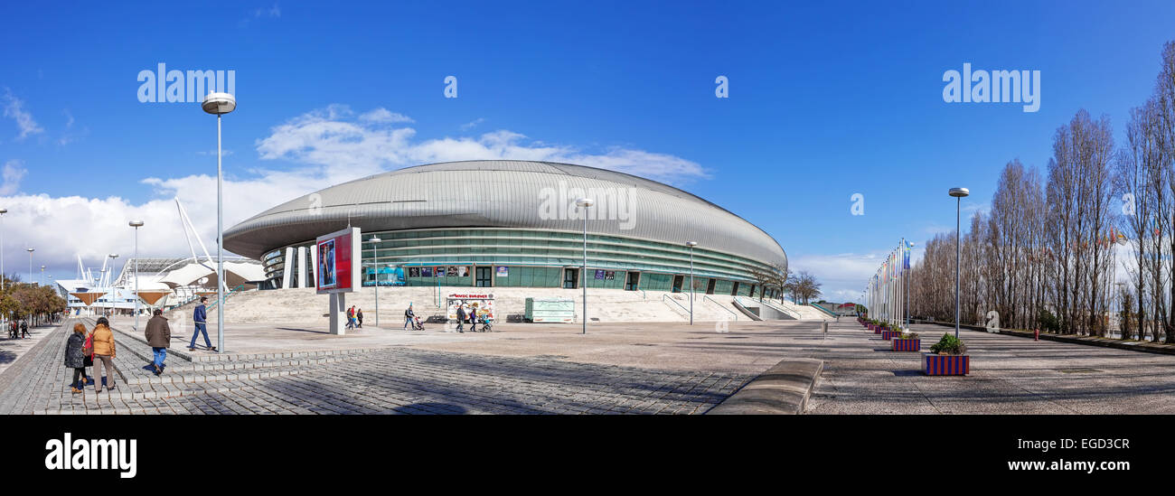 Atlantico Pavilion (Pavilhão Atlântico) AKA Altice ou MEO Arena de Nations Park (Parque das Nações), par Regino Cruz pour l'expo98. Lisbonne, Portugal. Banque D'Images