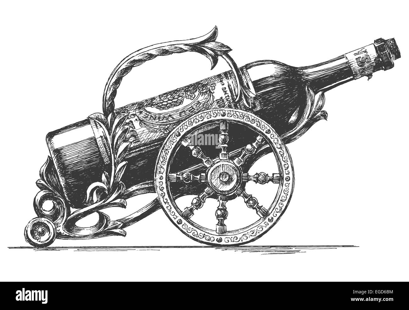 Bouteille de vin logo vector modèle. Vignoble vigneron ou icône. Banque D'Images