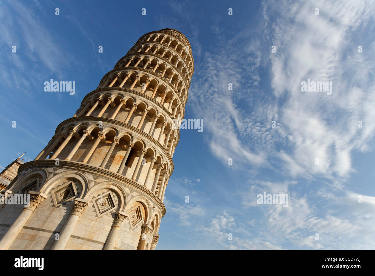 La cathédrale Duomo, avec le campanile, clocher, Torre Pendente, tour de Pise, la Piazza dei Miracoli (Place des Miracles, la Piazza del Duomo, la place de la cathédrale, l'UNESCO World Heritage Site, Pise, Toscane, Italie, Europe Banque D'Images