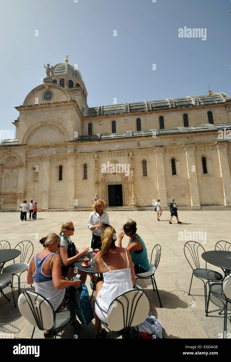 Cathédrale de Saint James, la cathédrale de Sibenik, Sibenik, Dalmatie, Côte Adriatique, Croatie Banque D'Images