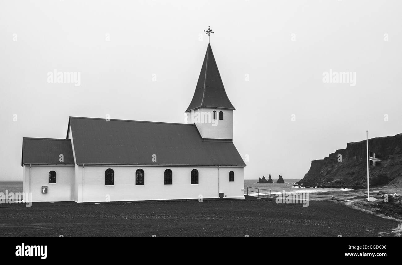Église de Vik l'Islande Banque D'Images