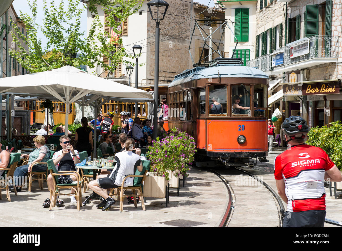 En tramway Soller, Majorque, Espagne Banque D'Images