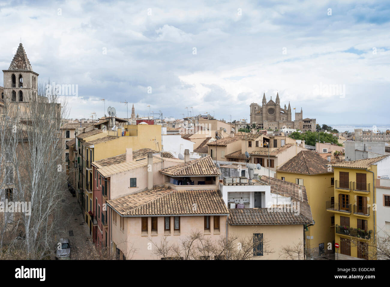 Vue sur la vieille ville, Palma de Mallorca, Majorque, Espagne Banque D'Images