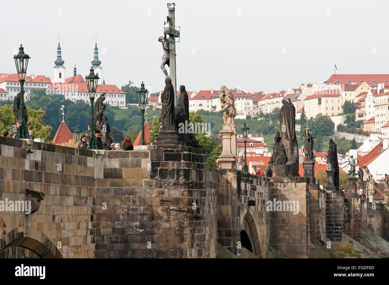 Détails du Pont Charles, Prague, République Tchèque, Europe Banque D'Images