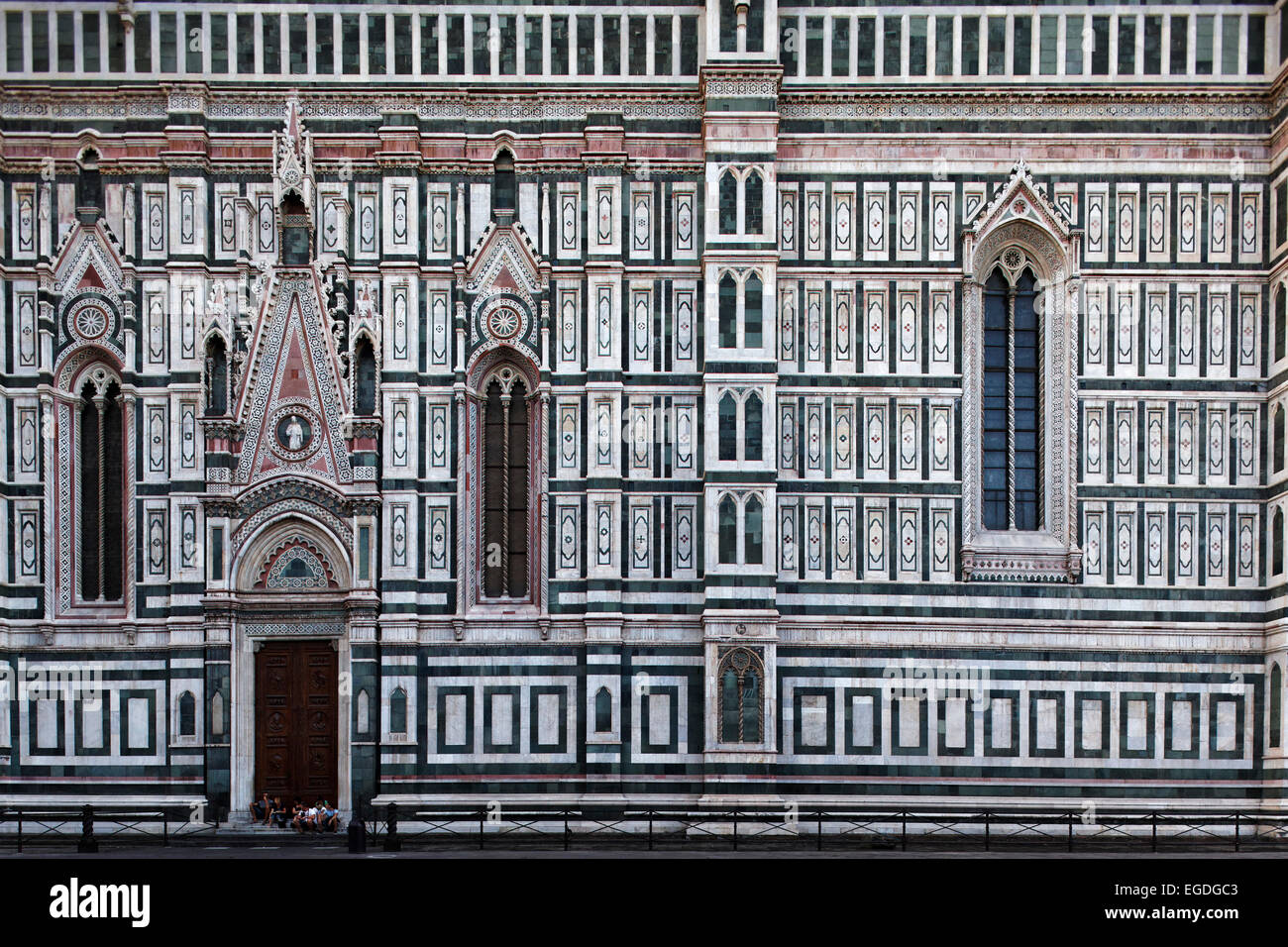 Façade latérale de la cathédrale, Kathedrale Santa Maria del Fiore, Florence, Toscane, Italie Banque D'Images