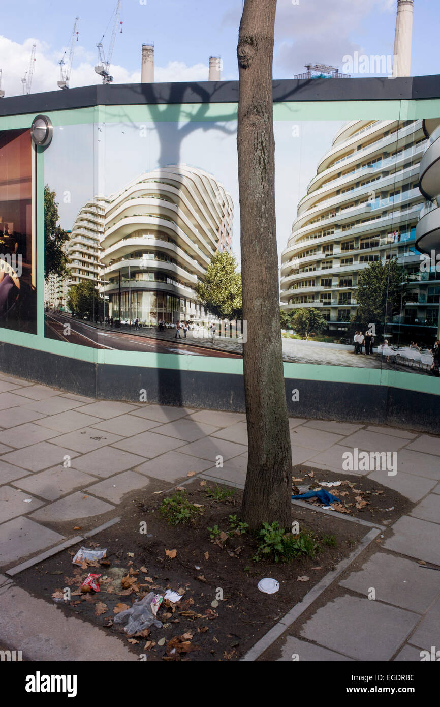 Développement du logement inabordable dans thésaurisation Battersea, Londres du sud. Banque D'Images