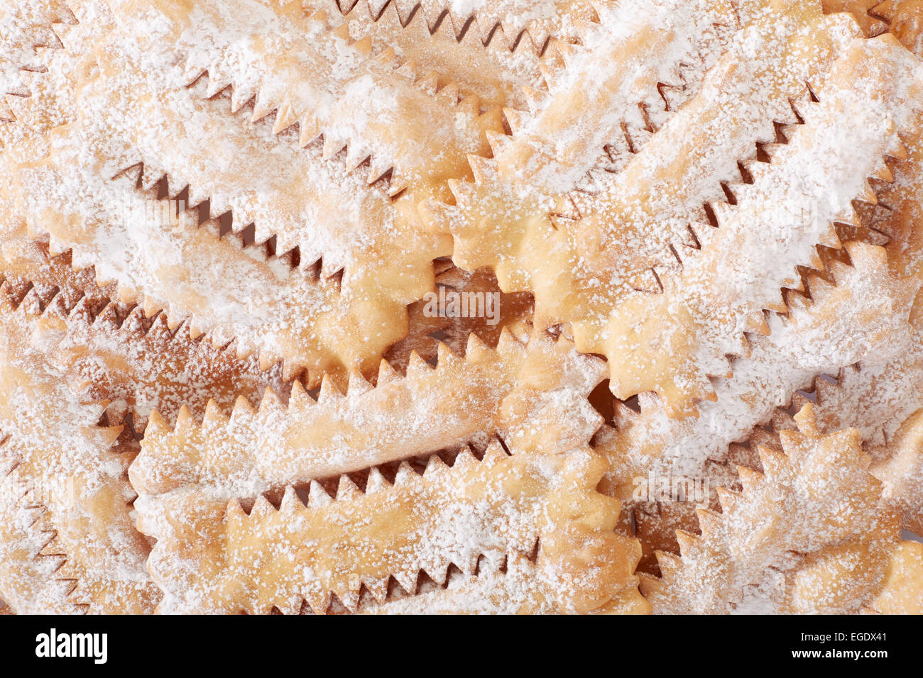 Chiacchiere, carnaval italien fond pâtisserie Banque D'Images