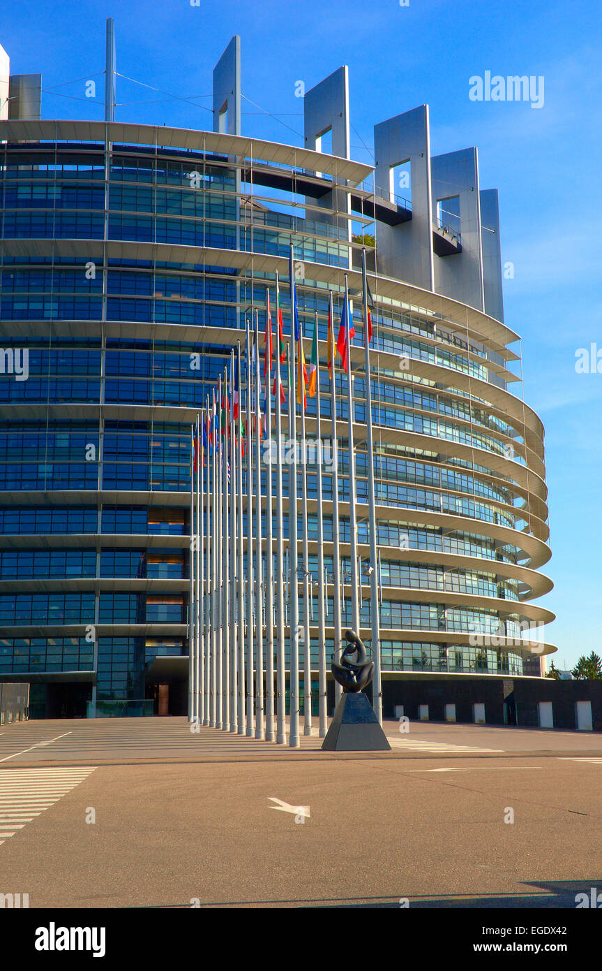 Strasbourg, Parlement européen, UNESCO World Heritage site, Alsace, Bas Rhin, France, Europe. Banque D'Images