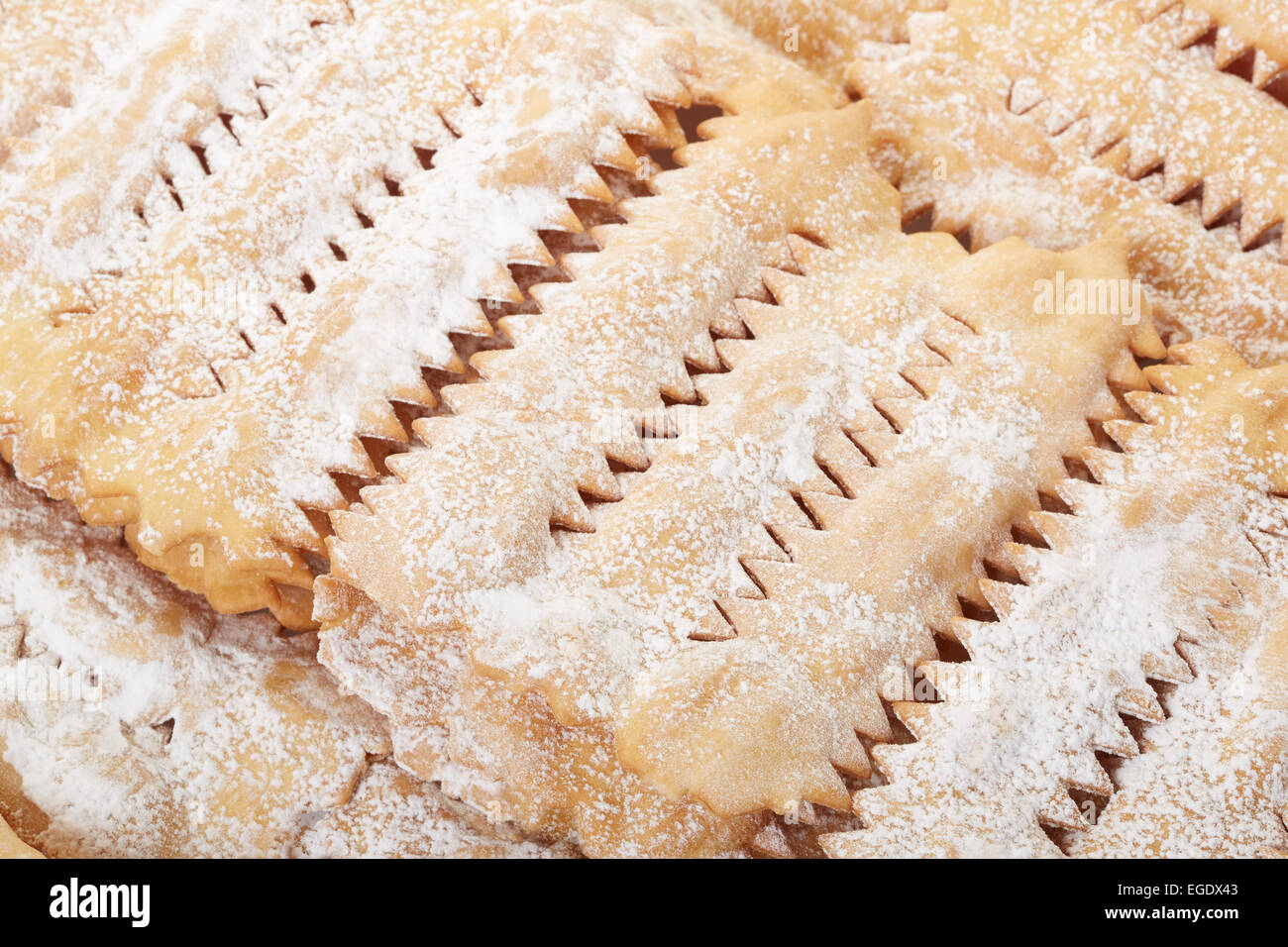 Chiacchiere, carnaval italien fond pâtisserie Banque D'Images
