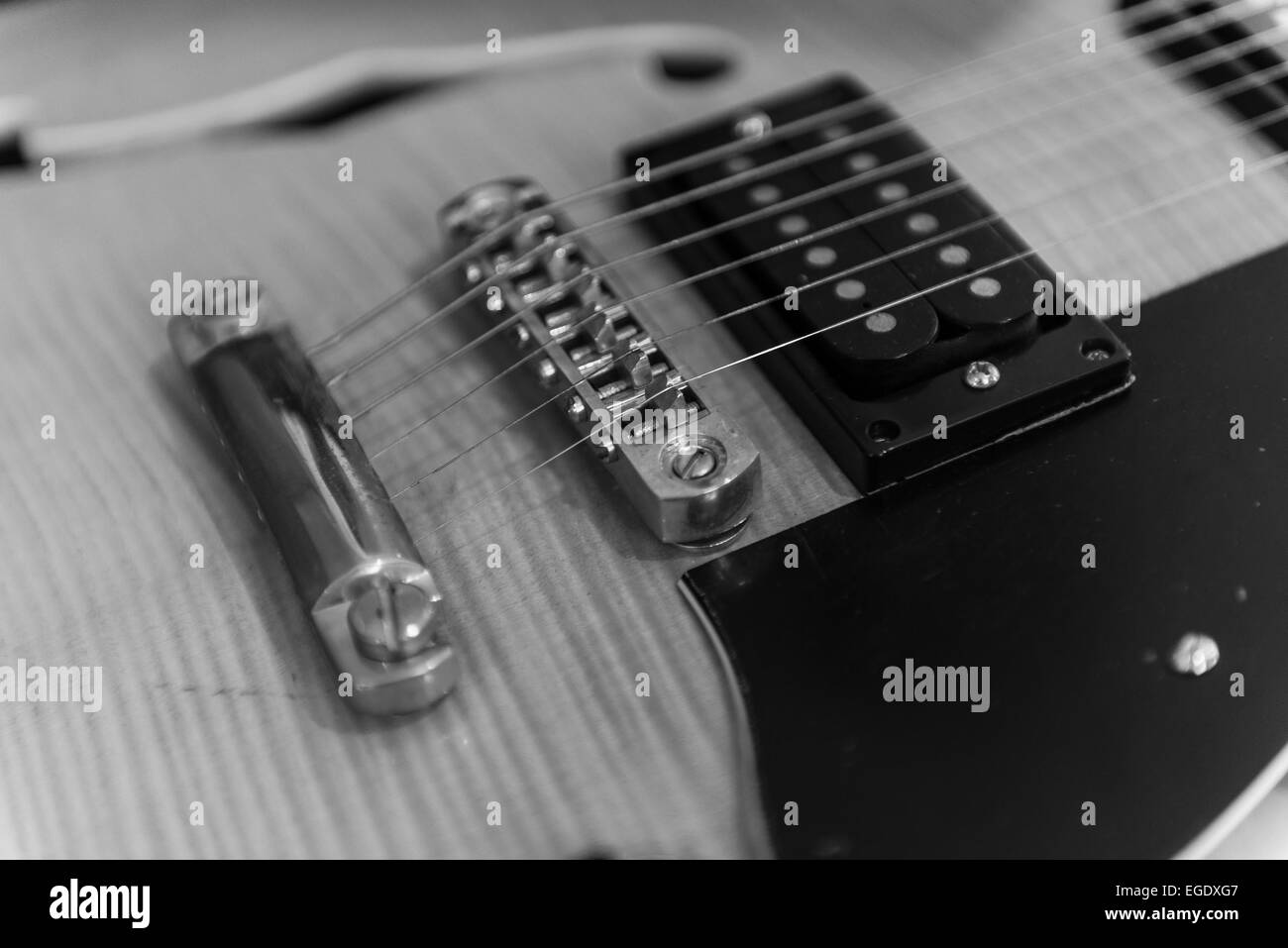 Une guitare shot close-up Banque D'Images