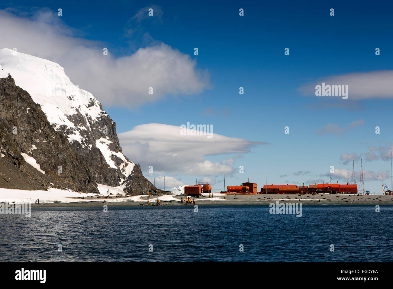 Îles Orcades du Sud, l'Île Laurie, Station Orcadas Base navale argentine Banque D'Images