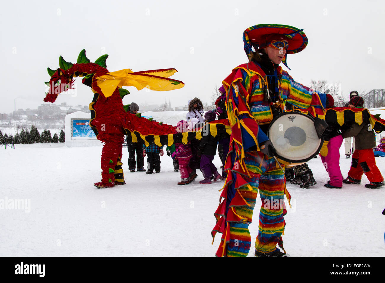 Le bal de Festival. Snowflake Kingdom Parc Jacques Cartier Gatineau (Québec) Canada. Banque D'Images