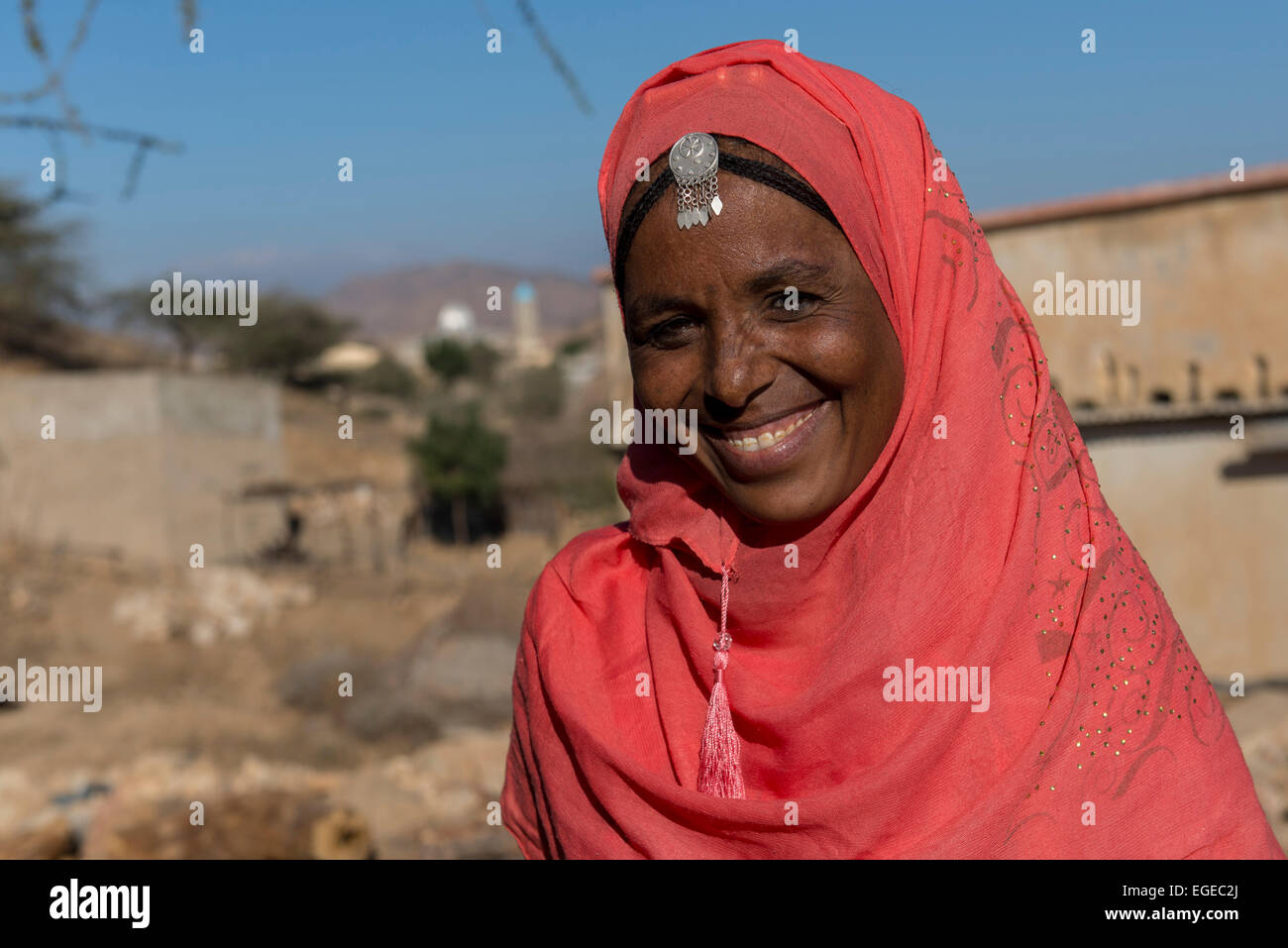 Bilen Femme, Bilen Village Banque D'Images