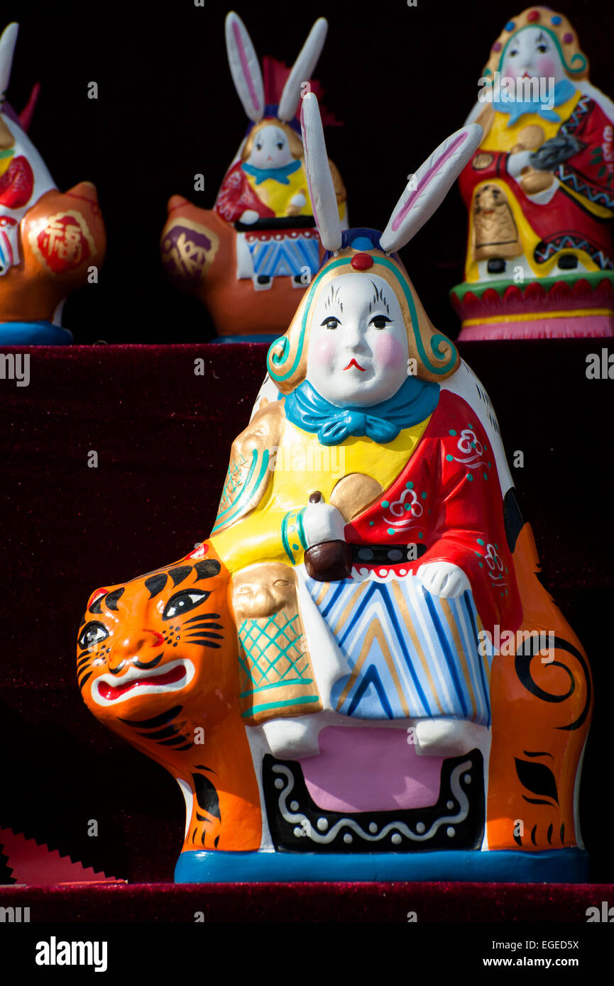 Figurine lapin- un jouet traditionnel chinois Banque D'Images