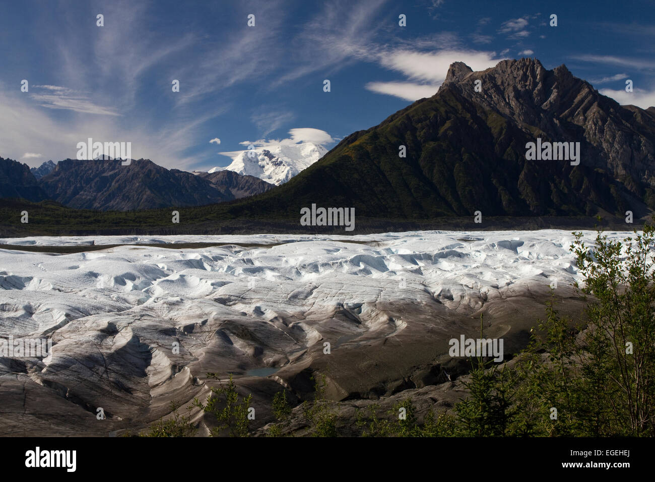 Glacier Racine, Wrangell St Elias et préserver, de l'Alaska Banque D'Images
