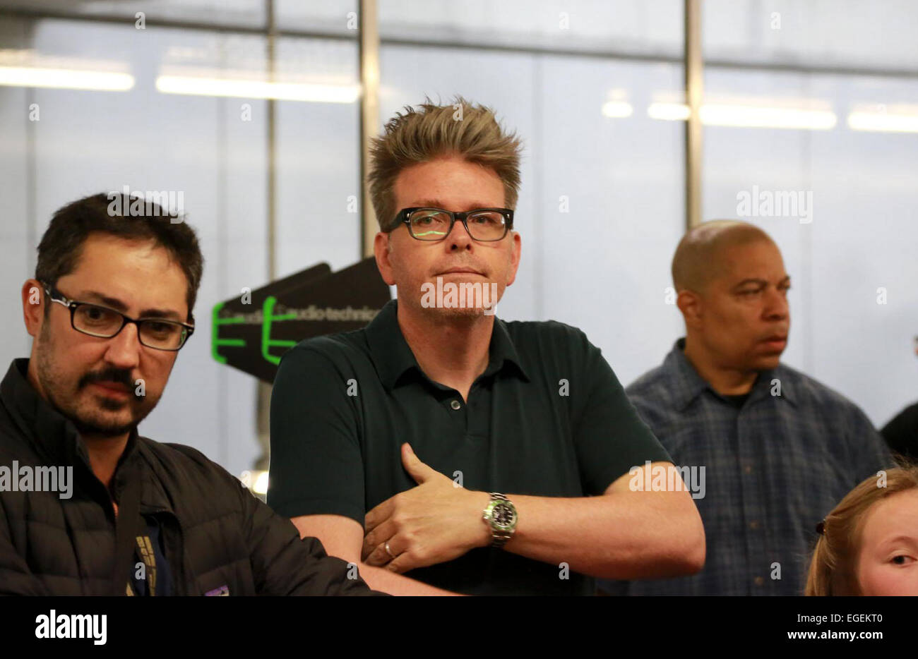 Le tournage a lieu sur l'ensemble de la 'Mission : Impossible 5' à une station de métro à Vienne avec : Christopher McQuarrie Où : Vienne, Autriche Quand : 21 août 2014 Banque D'Images