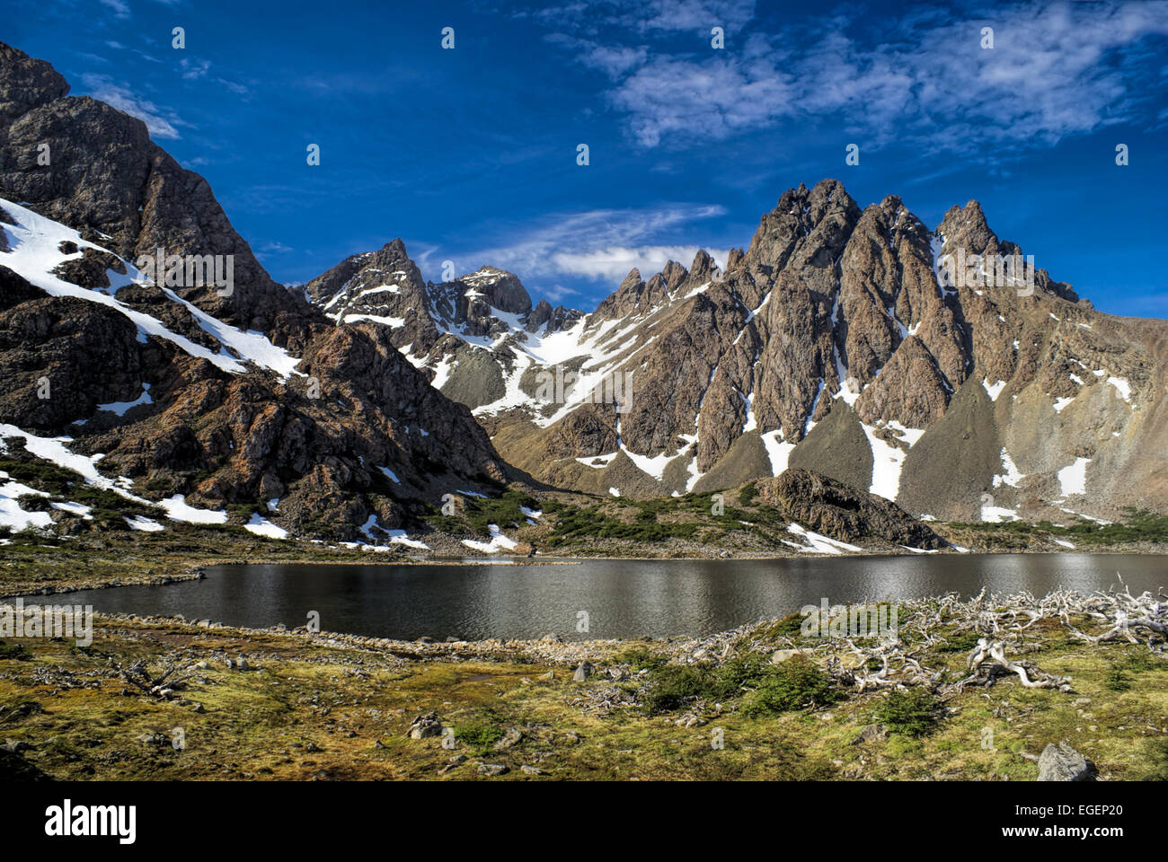 Vue panoramique de l'île Navarino au sud du Chili Banque D'Images