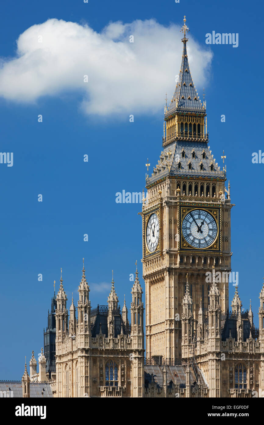 Big Ben et des chambres du Parlement, Londres, Angleterre Banque D'Images