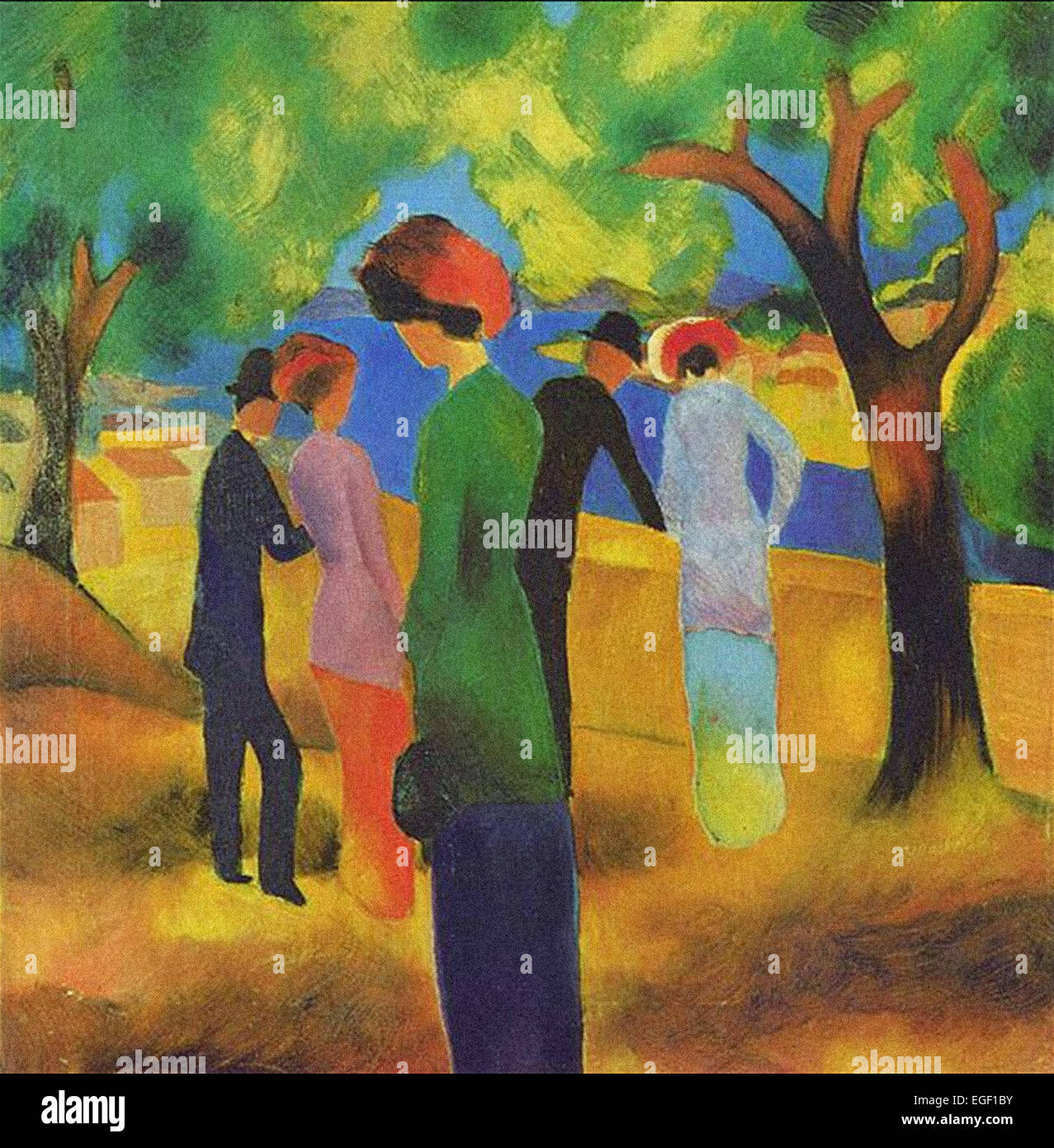 August Macke dame dans une gaine verte Banque D'Images