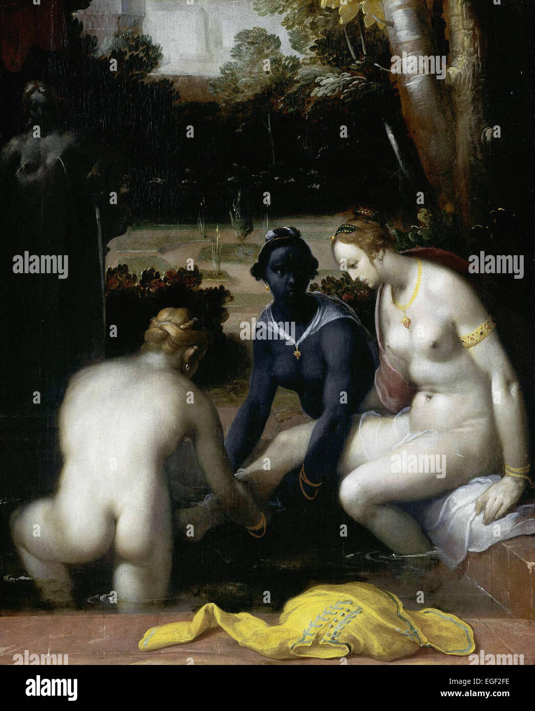 Cornelis Cornelisz van Haarlem les toilettes de Bathsheba Banque D'Images