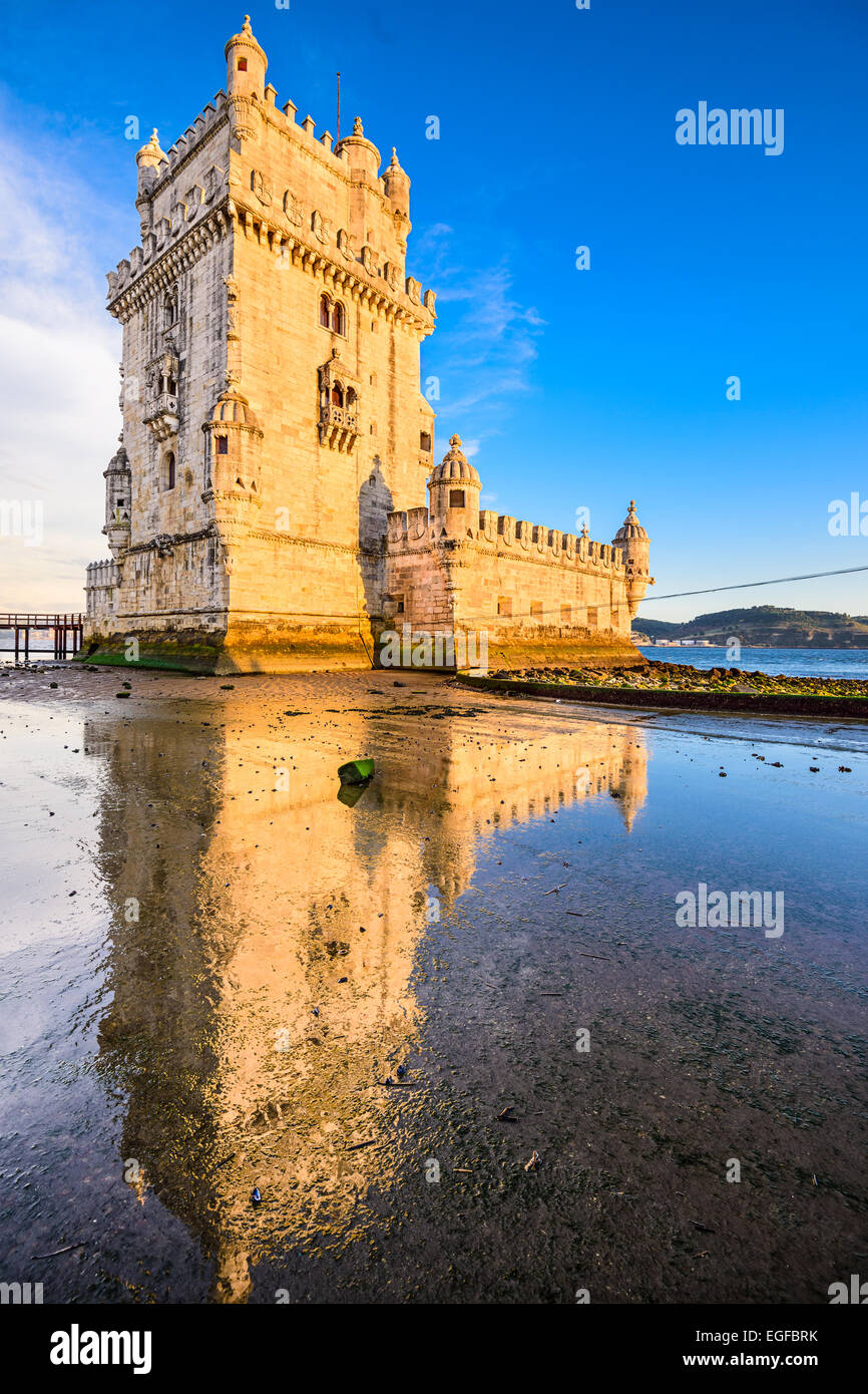 La Tour de Belém à Belém, Lisbonne, Portugal. Banque D'Images