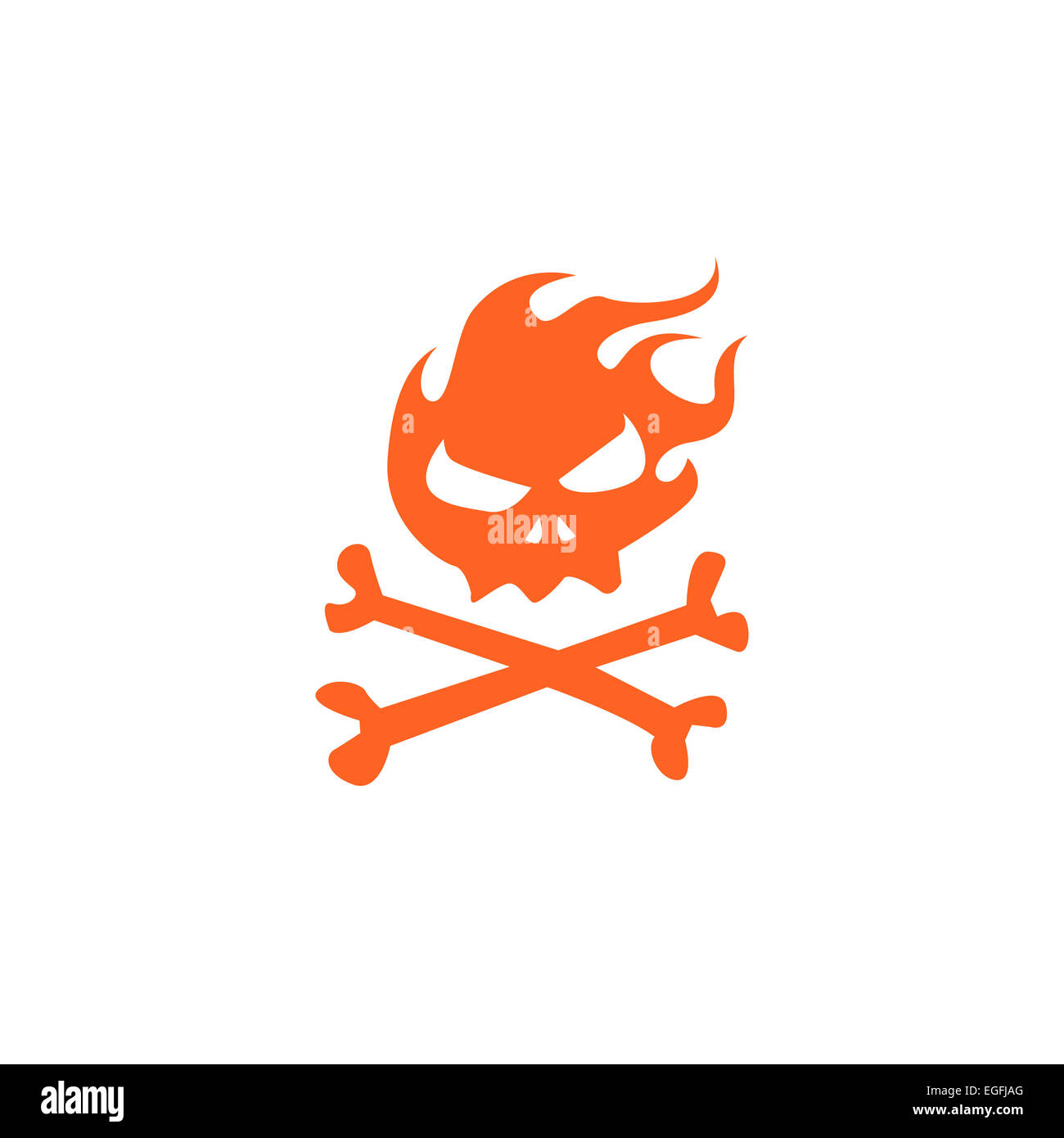 Les os du crâne et de l'incendie Banque D'Images