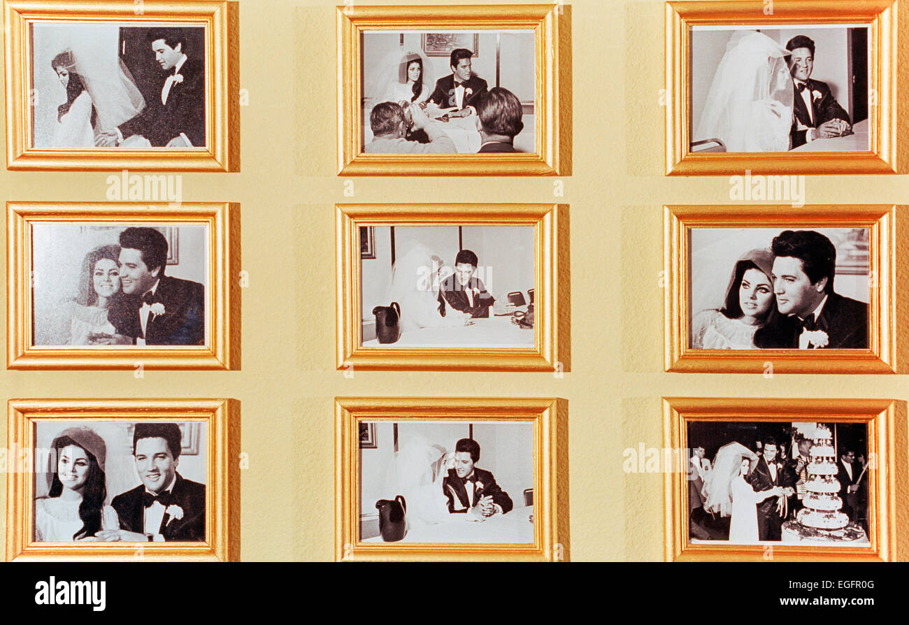 LAS VEGAS, NV - 10 NOVEMBRE - Elvis et Priscilla Presley Mariage à l'hôtel Aladdin, Las Vegas, Nevada, le 10 novembre 1997. Banque D'Images