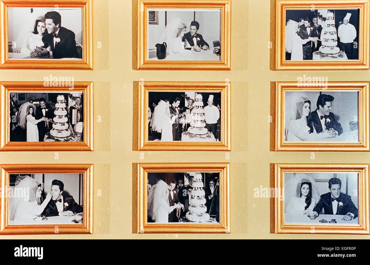 LAS VEGAS, NV - 10 NOVEMBRE - Elvis et Priscilla Presley Mariage à l'hôtel Aladdin, Las Vegas, Nevada, le 10 novembre 1997. Banque D'Images