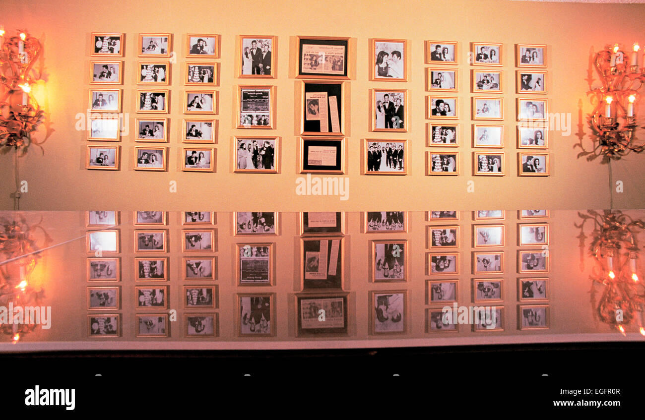 LAS VEGAS, NV - 10 NOVEMBRE - Elvis et Priscilla Presley Mariage à l'hôtel Aladdin, Las Vegas, Nevada, le 10 novembre 1997. Banque D'Images